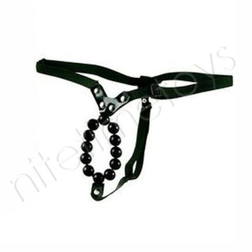 Lovers Thong with Stroker Beads - Click Image to Close