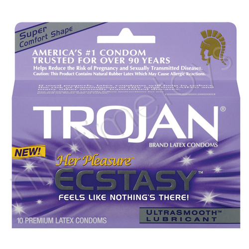 Trojan Her Pleasure Ecstasy Condom - Click Image to Close