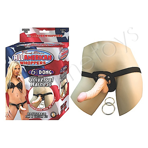 All American Whoppers Dong with Universal Harness - Click Image to Close