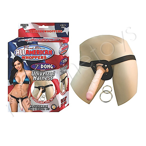 All American Whoppers Dong with Universal Harness - Click Image to Close