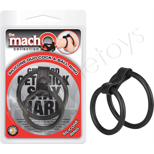 The Macho Silicone Duo Cock and Ball Ring - Click Image to Close