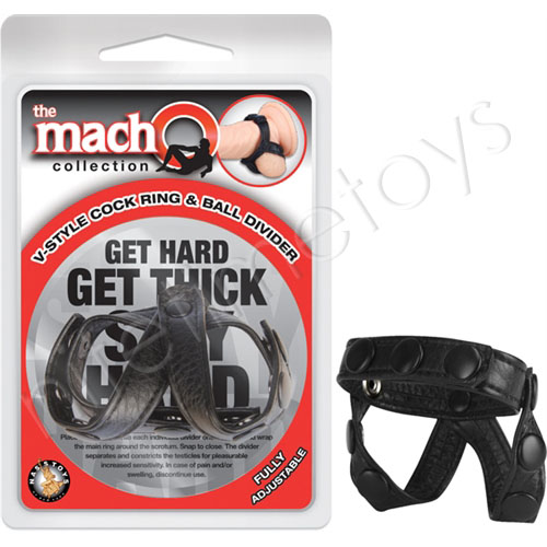 The Macho V-Style Cock Ring and Ball Divider - Click Image to Close