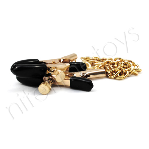 Fetish Fantasy Gold Chain Nipple Clamps - Click Image to Close