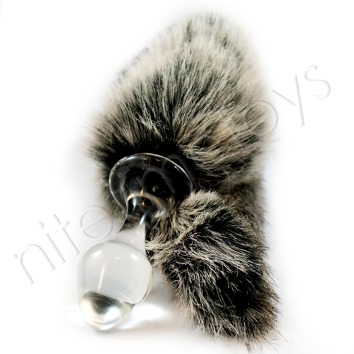 Crystal Delights Faux Grey Wolf Tail - Click Image to Close