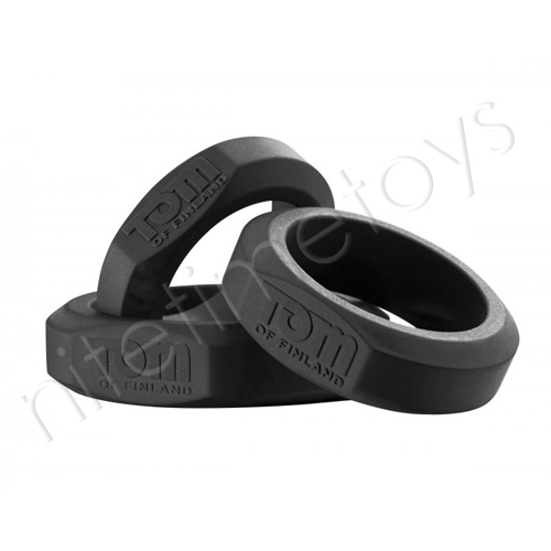 Tom of Finland 3 Piece Silicone Cock Ring Set - Click Image to Close