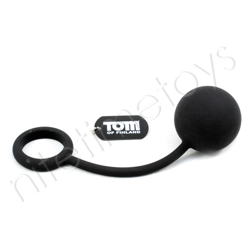 Tom of Finland Silicone Cock Ring with Heavy Anal Ball - Click Image to Close